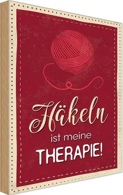 Produktbild von vianmo Holzschild 30x20 cm Häckeln ist meine Therapie Sport Hobby