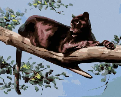 Produktbild von Zuty - Malen nach Zahlen - PANTHER AUF EINEM AST LIEGEND (D. RUSTY RUST), 40x50 cm, mit Keilrahmen (bereits gespannt)