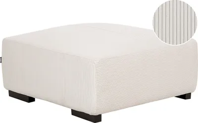 Obrázek produktu pro BELIANI Manšestrový taburet krémově bílá moderní otoman manšestrový stylový nábytek