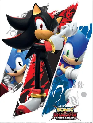 Obrázek produktu pro Ježek Sonic - s potiskem "Shadow & Sonic" PM11123 (40 cm x 30 cm) (Vícebarevný)