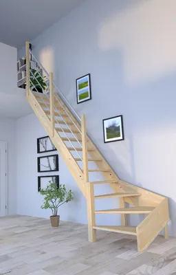 Produktbild von Holztreppe Korfu 1/4 gewendelter Ausführung links-Holz-Edelstahl Geländer-links-ohne Setzstufen