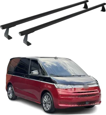 Image de Barres de toit transversales pour VW Multivan T7 2022-2025 Aluminium Noir 2 pcs