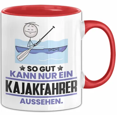 Produktbild von Kajakfahrer Geschenk Tasse So Gut Kann Nur Ein Kajakfahrer Aussehen Geschenkidee Kaffee-Becher (Rot)