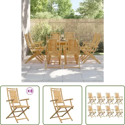 Produktbild von The Living Store Gartenstühle 8 Stk. Klappbar 53x66x99 cm Bambus