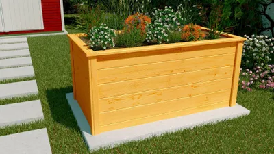 Produktbild von weka Pflanzkasten Hochbeet aus Holz, 133 x 72 , 19 mm natur, Steck-/Schraubsystem, inkl. Wühlmausgitter