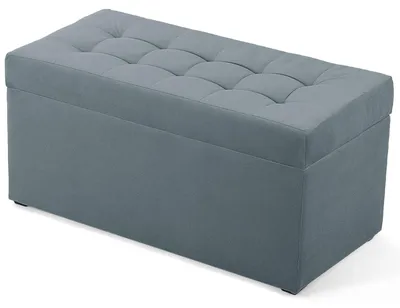 Produktbild von MG Design Polsterhocker Grau 45x90 cm - Stauraum 100L, bis 300 kg, matt & pflegeleicht, für Wohnzimmer & Flur