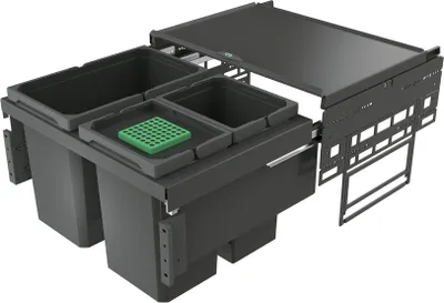 Immagine prodotto di Naber 8013315 Cestino Cox® Base 360 S/600-3 con coperchio organico, antracite / larghezza mobile 60 cm