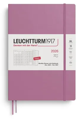 Obrázek produktu pro LEUCHTTURM1917 372785 Měsíční plánovač a zápisník, formát A5, rok 2026, 16 měsíců