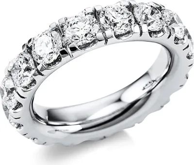 Produktbild von Memoire Ring aus 750 Gold Weißgold 16 Brillanten 5,18ct TW-SI B:5,2mm Innenumfang 56mm  Ø17.8mm