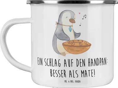 Produktbild von Mr. & Mrs. Panda Teetasse Handpan Zauber - Weiß - Geschenk, Musikinstrument, Klänge, Teebecher, Klangschalen, Kaffeepott, Meditation, Instrument, Pott, Musiker, Lernen