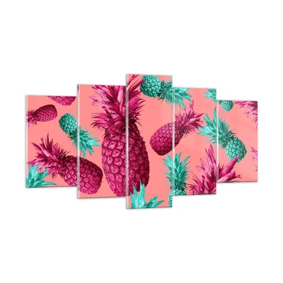 Produktbild von Bilder auf glas - Ananas Obst Saft - 160x85cm - Glasbilder - Wandbilder - Kunstdruck - zum Aufhängen bereit - Wanddekoration aus Glas - Glas Bilder - Wandbild auf Glas - 5 Teile - GEA160x85-4031