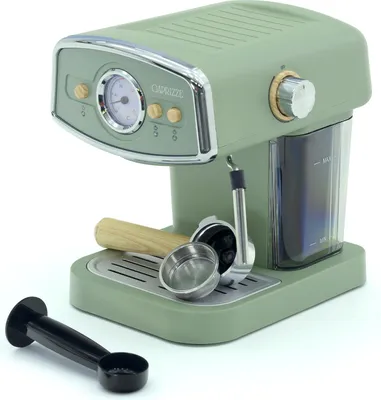 Productafbeelding van Espressomachine, semi-automatisch, Caprizze Kai, 1050 W, 15 bar, geschikt voor maximaal 5 kopjes koffie, met stoomfunctie. Kleur: matgroen