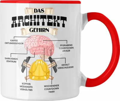 Produktbild von Trendation - Architekt Tasse Lustiges Geschenk für Architekten Spruch Becher Geburtstag Weihnachten (Rot)