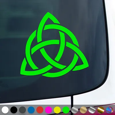 Produktbild von PantherPixel Triqueta Aufkleber Keltischer Kelten Knoten Sticker Auto Geschenkidee Farbe Neon-Grün