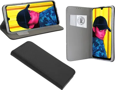 Obrázok produktu pre Elegantný knižkový obal Smart Magnet kompatibilný pre Honor 10 LITE kožený vzhľad peňaženky v knižkovom štýle v čiernej farbe @cofi1453®