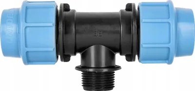 Obrázok produktu pre Unidelta PP T-kus 90° s vonkajším závitom 20 mm x 1/2" x 20 mm