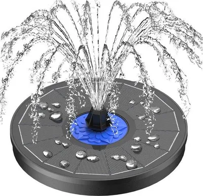 Produktbild von Famanu Solarbrunnen 3,5W - Schwimmende Gartenpumpe mit 8 Sprühköpfen für Vogelbäder und Teiche