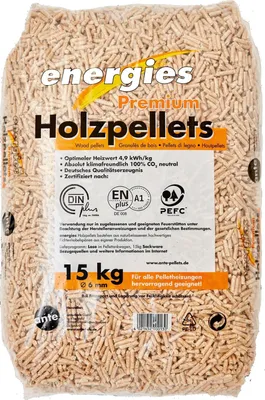 Produktbild von 15kg Holzpellets im Sack, Ø 6 mm Brennstoff