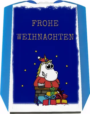 Produktbild von Frohe Weihnachten Parkscheibe mit Einhorn Weihnachtsmann und Geschenken Motiv
