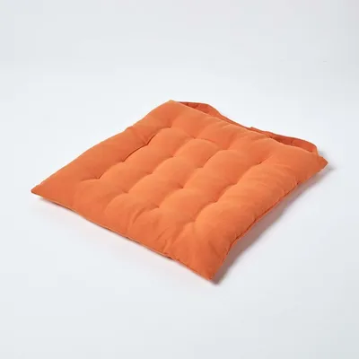 Produktbild von HOMESCAPES Stuhlkissen 40x40 cm Terracotta-orange – Sitzkissen Outdoor/Indoor mit Baumwollbezug, Sitzpolster waschbar