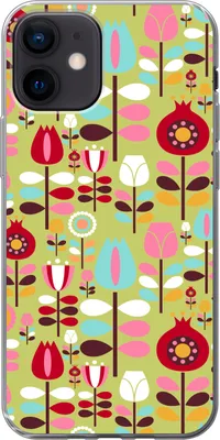 Produktbild von MuchoWow® Handyhülle Schutzhülle Hülle für Telefoonhoesje iPhone 12 Muster - Blumen - Farben Silikon Softcase Handy Hülle - Schutzhülle