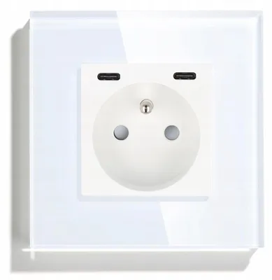 Produktbild von DC Smart Home Weißes Steckdose mit 2x USB-C Schnellladung 20W