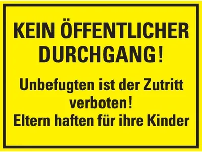 Produktbild von Dreifke® Schild I Hinweisschild Kein öffentlicher Durchgang! Unbefugten..., K...
