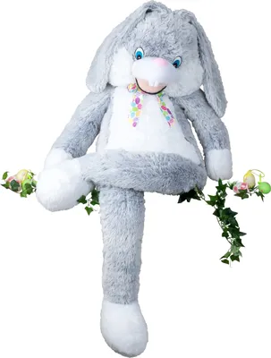 Produktbild von Riesiges Plüschtier Hase XXL 150 cm groß weiß/grau Plüschbär Kuscheltier