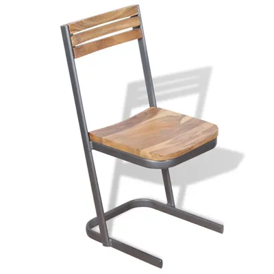 Image de vidaXL Chaises de salle à manger 2 pcs. Bois massif teck