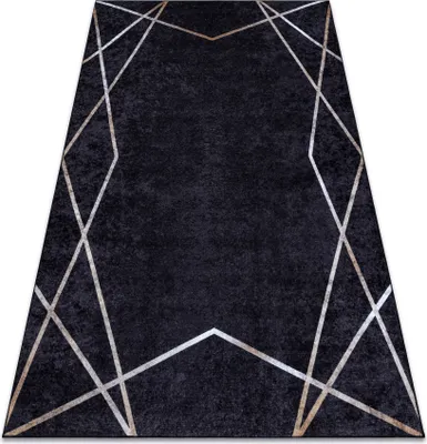 Produktbild von MIRO 51233.811 Waschteppich Geometrisch Anti-Rutsch - schwarz Schwarz 160x220 cm
