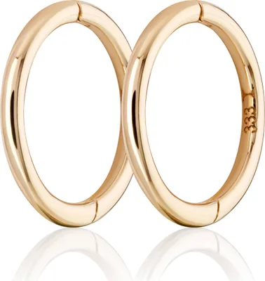 Produktbild von Paar 10mm mini Klappcreolen 333 Gelbgold 8 Karat Ohrringe 1,0mm breite Ohrhänger