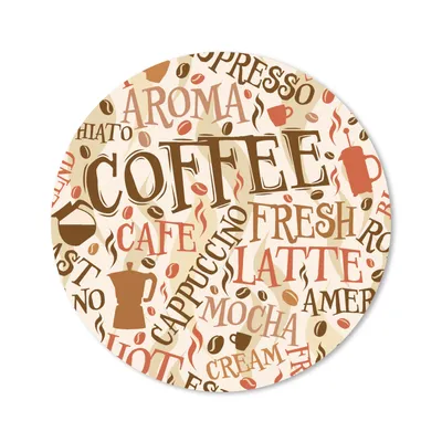 Produktbild von MuchoWow® Mauspad Mousepad Kaffee - Vintage - Muster 30x30 cm - Mousepads - Maus Mat - Pad - Mausunterlage - Tischunterlage - Schreibtischmatten