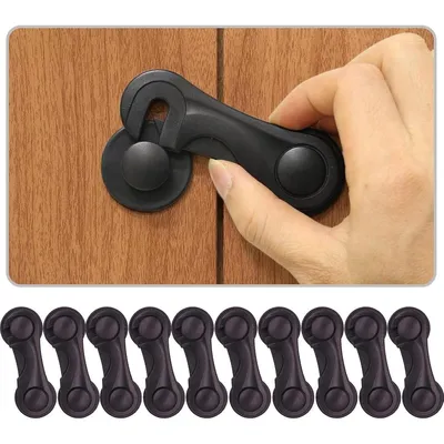 Produktbild von Schrankschloss Baby 10er Set – Kindersicherung für Schrank & Schublade – Baby Sicherheitsschloss Selbstklebend, Kinderschutz Küche & Tür