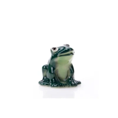 Produktbild von Porzellanfigur Frosch Laubfrosch Handgefertigt 6cm grün