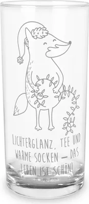 Produktbild von Mr. & Mrs. Panda Glas Fuchs Weihnachten 200 ml - Transparent - Geschenk, Nikolaus, Longdrinkglas, Trinkglas, Winter, Heiligabend, Geschenkglas, Cocktailglas, Tumbler