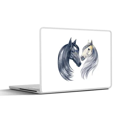 Produktbild von MuchoWow® Laptop Aufkleber Sticker Cover Pferde - Aquarell - Mähnen - Mädchen - Kinder - Mädchen 40x30 cm - Laptop Dekoration - Selbstklebend