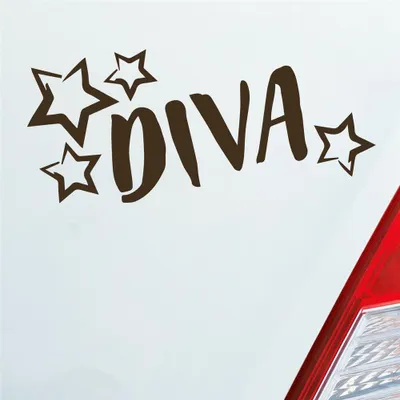 Produktbild von Auto Aufkleber Diva Sterne Stars Schriftzug 17,5x10 cm Braun Sticker Heckscheibenaufkleber