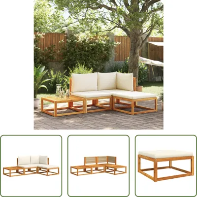 Produktbild von The Living Store 4-tlg. Garten-Sofagarnitur mit Kissen Massivholz Akazie