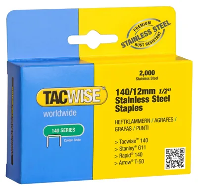 Image de TACWISE 1220 Agrafes TACWISE 140/12 mm, acier inoxydable, 2 000 pièces