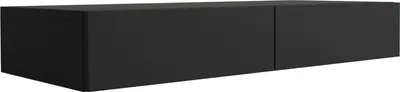 Zdjęcie produktu dla Toaletka wisząca z dwoma szufladami, gładki front - kolor czarny, wymiary: 100 x 39,6 x 16 cm