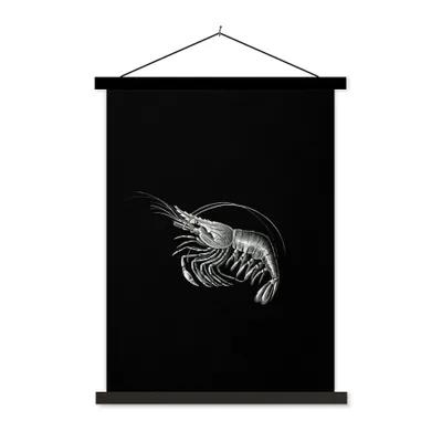 Produktbild von MuchoWow® Textilposter Shrimps - Vintage - Ernst Haeckel - Tiere - Kunst 90x120 cm mit schwarzem Rahmen - Dekoration