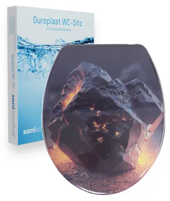 Produktbild von sanicomfort WC-Sitz, Duroplast, mit Absenkautomatik, Toilettensitz passend für alle handelsüblichen WC-Becken (Goldenstone)