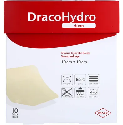 Produktbild von DracoHydro dünn Transparenter Hydrokolloider Wundverband, 10 St VER