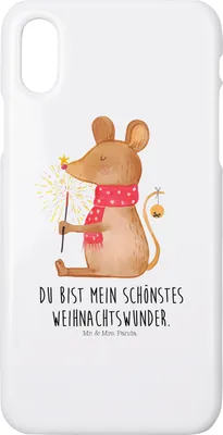 Produktbild von Mr. & Mrs. Panda Iphone 10 Handyhülle Maus Weihnachten - Weiß - Geschenk, Frohe, Cover, Weihnachtswunder, Weihnachtsmotiv, Handy, X, Weihnachtsgruß, Hülle