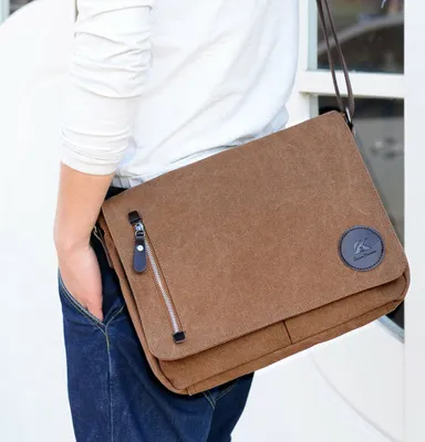 Obrázek produktu pro Topchances Taška přes rameno Plátěná taška Messenger Bag Laptop Bag Počítačová taška, 14 palců Plátěná taška přes rameno Pracovní taška taška přes rameno pro muže a ženy