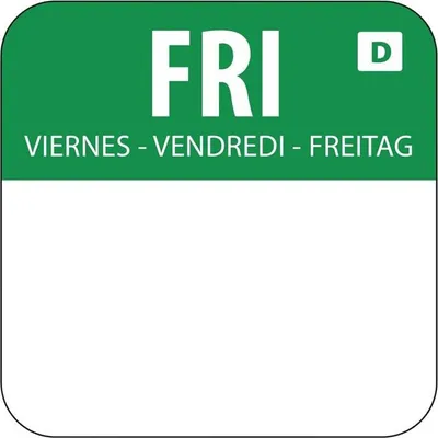 Produktbild von Vogue Selbstauflösende Lebensmittelrotationsetiketten Freitag (1000 Stück)