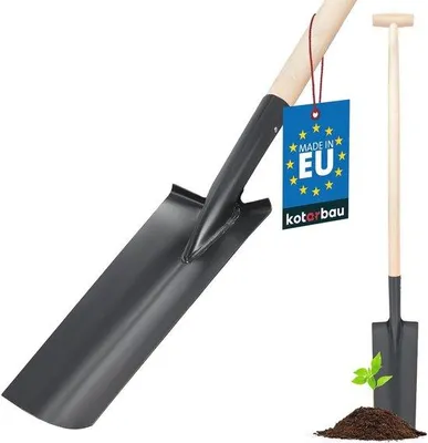 Produktbild von Drainageschaufel, 380 x 147 mm, mit Holzstiel, zum Umpflanzen