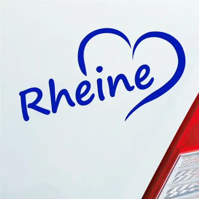 Produktbild von Auto Aufkleber Rheine Herz Stadt City Liebe Love Heimat 14,5x8 cm Dunkelblau Sticker Heckscheibenaufkleber