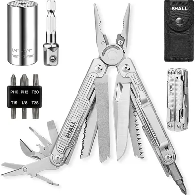 Immagine prodotto di Multitool 18-in-1 con punte per cacciavite e chiave universale, ideale per attività all'aperto e lavori di bricolage