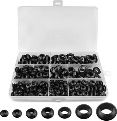 Produktbild von Rubberkabeldoorvoer - wasserdicht - 260 Stück - schwarz - verschiedene Größen